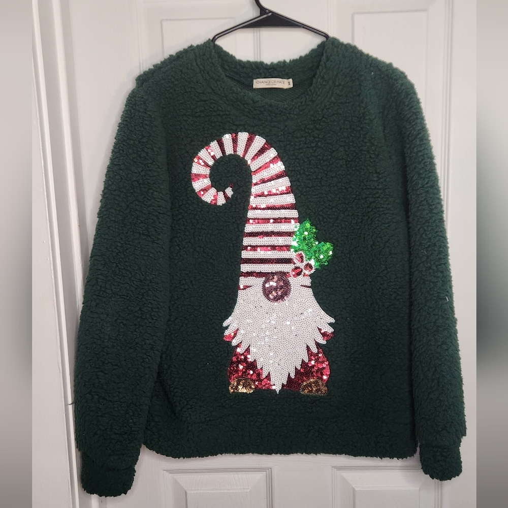 Chance or Fate Gnome Sweater with Sequins